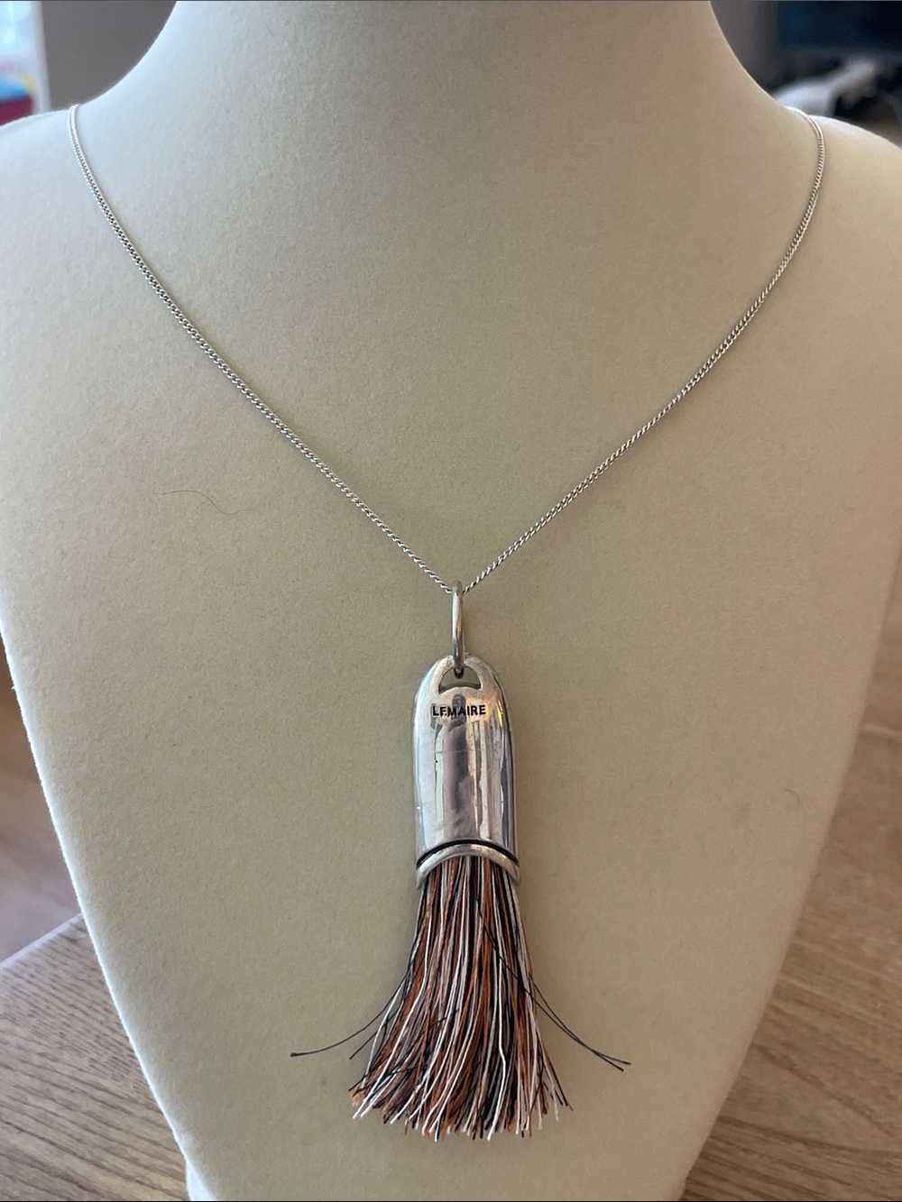 Lemaire Silver Cap Necklace with Copper Tassel